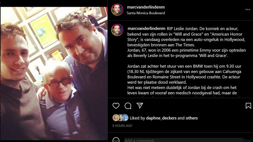 Reacties op overlijden Leslie Jordan: 'Had een verhaal over heel Hollywood'