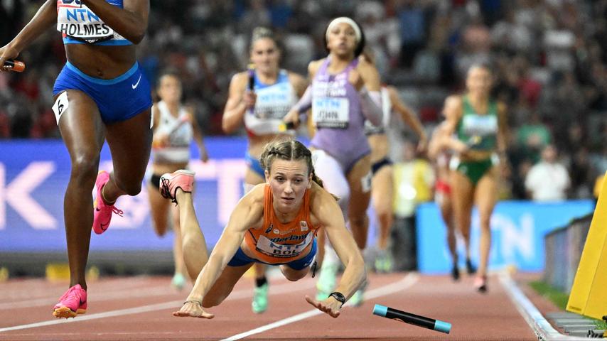 Estafetteploeg mist WK-medaille op 4x400 meter na val van Bol