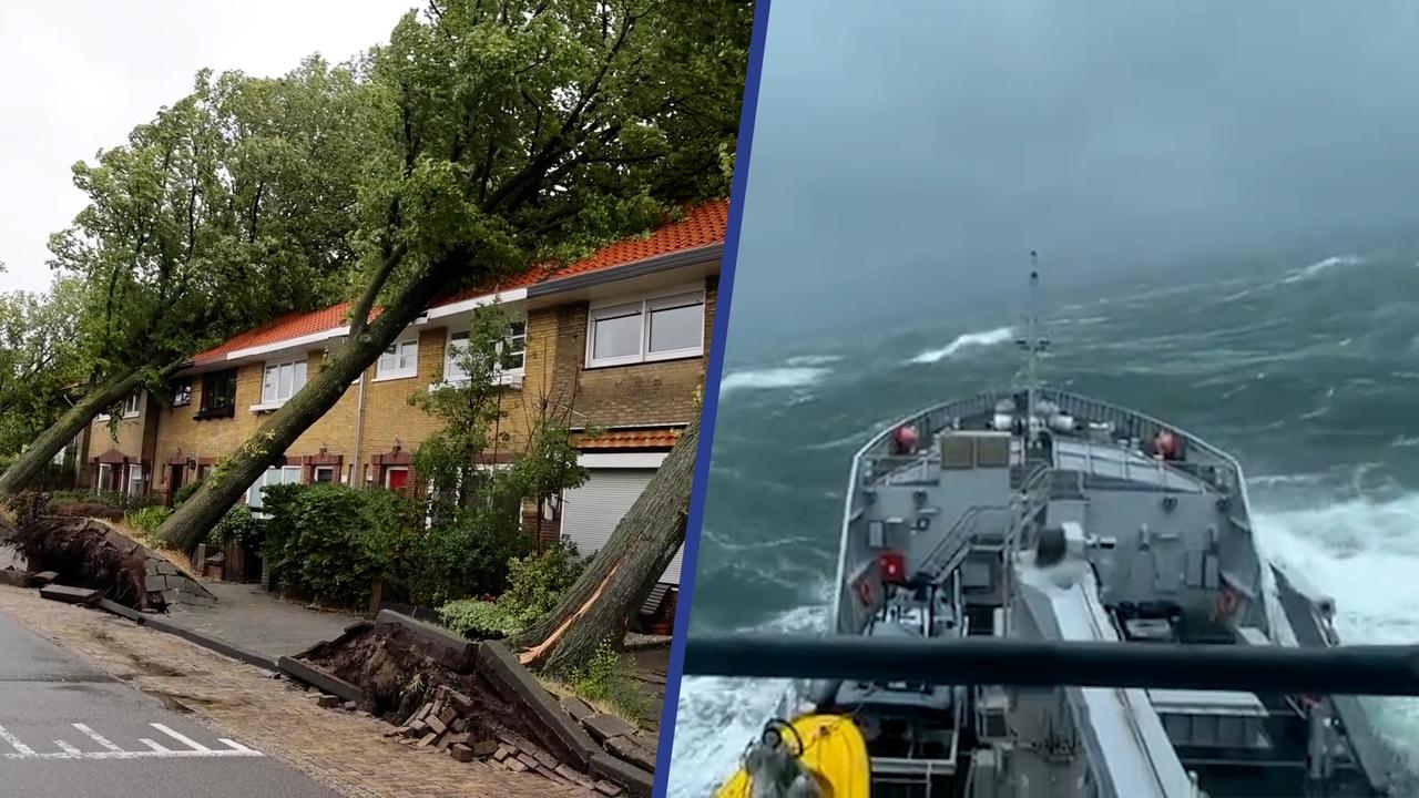 Het eerste herfststorm van het jaar is gearriveerd