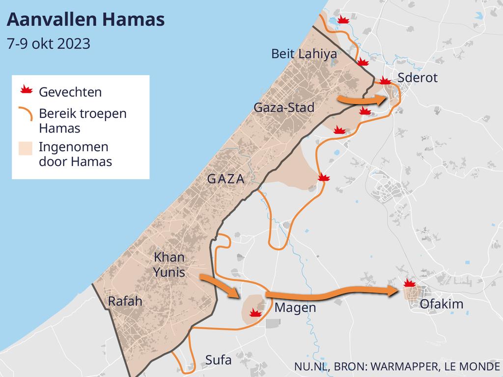 gebrachtHet Israëlisch-Hamasconflict in één maand in kaart gebracht